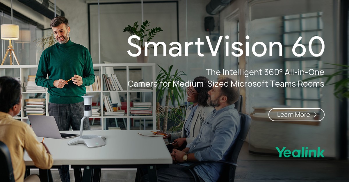 Yealink lansează SmartVision 60 Microsoft Teams, Camera inteligentă de 360 de grade, All-In-One la Microsoft Ignite